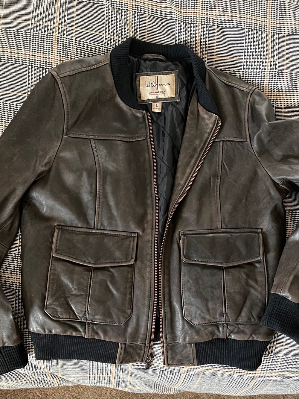 Wilsons Vintage Leather Bomber Jacket in Dark Brown women’s L. Flawless!